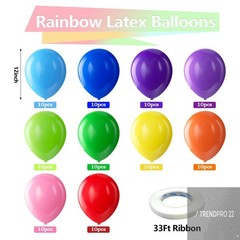 Rainbow Balloons 100 Pack – 12″ Bright Latex Balloons for Party Decorations