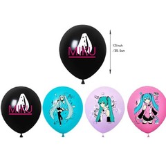 Anime Hatsune Miku Themed Birthday Party Decoration Banner Balloon Cake Topper