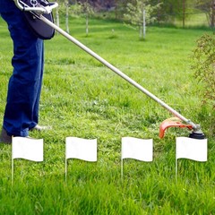 25 Pack Solid White Blank Flags Small Mini White DIY Graffiti Flags on Stick,…