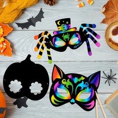 12PCS Halloween Scratch Art Party Game Decoration Role Play Activity Kit for Ki