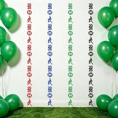 4Pcs World Soccer Hanging Garland Decor – Party Decorations, Global 2026 Soccer