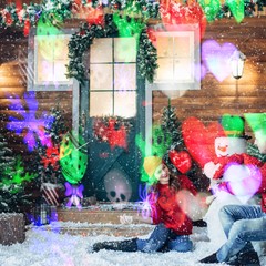 Halloween Christmas LED Laser Light Projector Snowflake House Party Stage Decor
