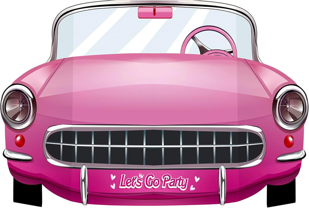 Pink Cars Convertible Photo Booth Props Doll Party Decorations Decor Party Favor