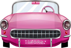 Pink Cars Convertible Photo Booth Props Doll Party Decorations Decor Party Favor