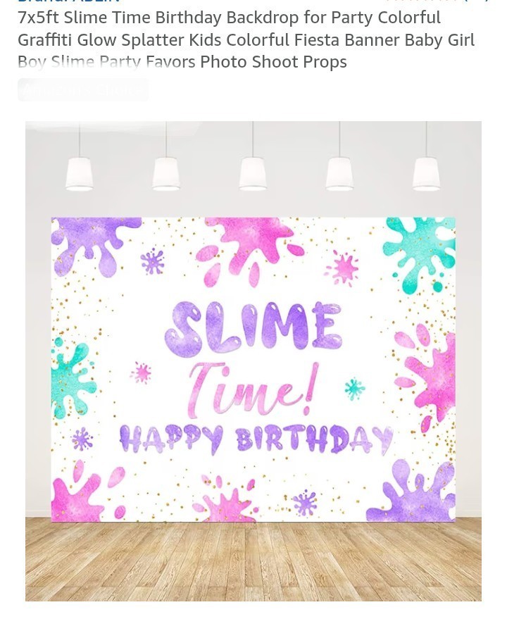 Slime Time Happy Birthday Banner (5×7 Ft.) Party Decoration