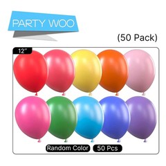 Assorted Colors Rainbow Balloons 50 pcs 12 Inch Multicolor Colorful Latex Hel…