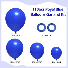 FOTIOMRG 110Pcs Royal Blue Balloon Garland Arch Kit, 18 12 10 5 Inch Royal Blue