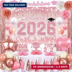 Pink Graduation Decorations 2026 Rose Gold Graduation Decorations Includes Gradu