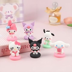 7pc Cute Anime Figurines Cake Topper, Kids Girl Happy Birthday Party Decoration