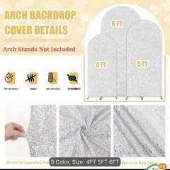 3 Unbranded Arch Backdrop Cover NEW 4,5,6FT Gold Good Sequin Spandex Chiara Wall