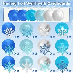 Sumind 30 PCS Winter Snowflake Hanging Swirl Decoration Baby Shower Winter