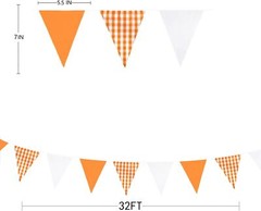 32Ft Orange Party Decorations Buffalo Plaid Checkered