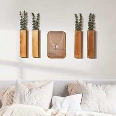 Mokof 4-Pack Wood Wall 11.8 inches x 2.8 x 1.6 inches, Brown (4 Pack)