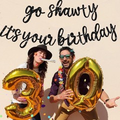 BEISHIDA Black Go Shawty It’s Your Birthday Banner-11.4Feet, NO DIY-Hip black