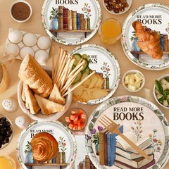 Stylish Book-Themed Tableware for Birthday & Club Parties – 96 Count
