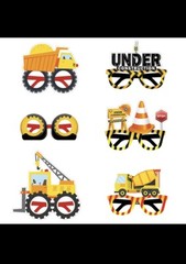 24pcs Construction Truck Party Eyeglasses Kids Boys Girls Eyeglasses Prop NEW