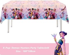 3PCSDemon Hunters BirthdayTablecloth Decorations,Plastic Waterproof Tablecloths