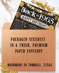 61st Birthday Decorations Back in 1965 Poster 11×14 Unframed Party Print
