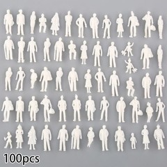 50/100 Pcs 1:75 Scale Mixed Model Railway Train People Figures Miniature White