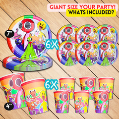 Rainbow Friends Party Supplies happy birthday centerpiece decoration cup plate