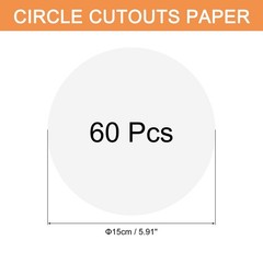 60 PCS White Circle Cutouts Paper 6 Inch Round 200gsm/75lb Cardstock DIY