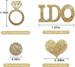 Gold Wedding Confetti, 100 Pcs I DO Engagement Confetti, Bridal Shower Decoratio