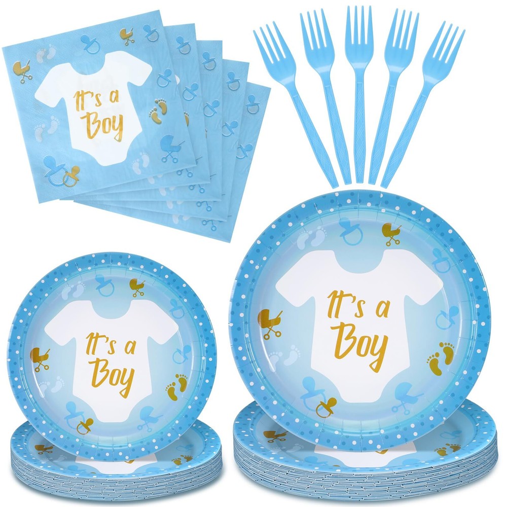 24 Sets Baby Shower Plates and Napkins Disposable Baby Shower Party Supplies …