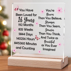 Sweet 16 Acrylic Plaque for Girls 16Th Birthday Gifts for Girls Boys Sweet Sixte
