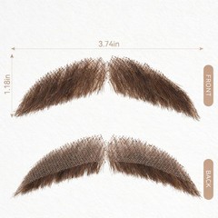 Realistic Brown Handlebar Mustache for Men – Human Hair, Hand-Tied Lace Fake …