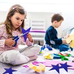 100 PCS Glitter Blue Five Star Cutouts Paper Confetti Bulletin Board