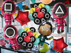 Squid Game Party Supplies happy birthday centerpiece decoration balloon