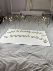 Therwen 20pcs Table Number Holders Wedding Event Party Spiral Stands Numbers