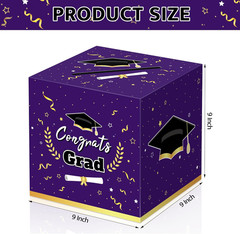 Graduation Decorations 2026 Purple Graduation Card Box Graduation Party Decorati