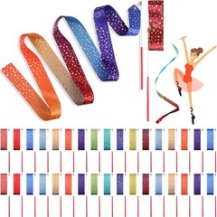Yilloog 50 Pcs Ribbon Dancing Wands Party Favors 78.7 Inch Artistic Gymnastics