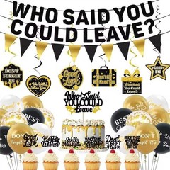 Farewell Party Decorations, Who Said You Could Leave Banner Cake Toppers Ball…