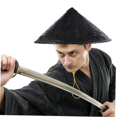 Samurai Hat Cosplay Decorative Hat Handwoven Simple Prop for Party Stage Perf…