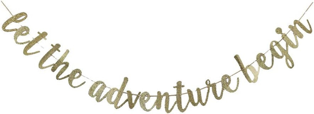 Adventure Awaits Banner – Elegant Decor for Celebrations and Special Events