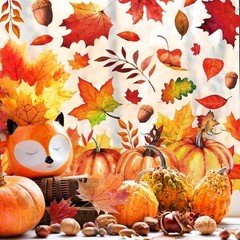 Whaline 6 Sheets Fall Maple Leaves Window Clings Thanksgiving Watercolor…