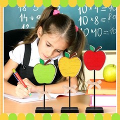 3 Pcs Back to Wooden Decor Apple Tiered Tray Decor Apple Tall Standing Welcom…