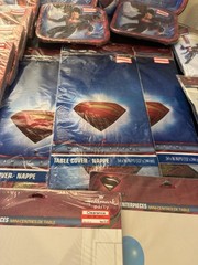 220 Pcs Superman Birthday Party Supplies Decoration Plates Napkins Table Cover