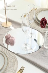 12 PCS 12 Inch Round Mirrors Table Centerpieces Trays Plates Party Decor