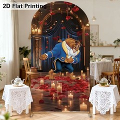 Beauty and The Beast Arch Backdrop Cover Princess Belle Birthday Background Prop