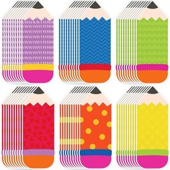 60 Pack Colorful Pencils Paper Cutouts Name Tags Back To School Classroom Decor