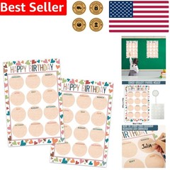 Boho Birthday Classroom Poster 2Pcs 17×12 Inch Calendar Cutouts School Decor