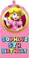 Pink Princess Peach Arch Backdrop Cover Birthday Party Background Decorations