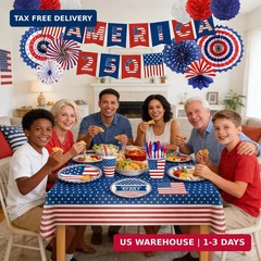 125PCS Patriotic Decorations Party Supplies 4th of July America 250 Independence