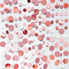 Rose Gold Party Decorations Dusty Pink Circle Dots Garland Blush Pink Hanging…