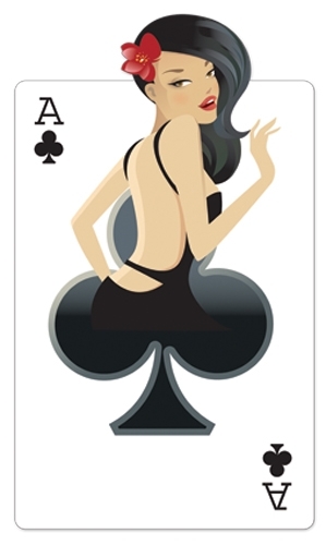 Clubs ‘Babe’ Playing Card Cardboard Cutout 162cm Tall-Great for Casino Parties