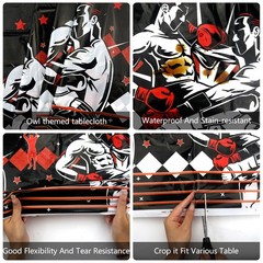 4 Piece Boxing Party Tablecloth Supplies, Boxing Rectangle Tablecloth, Boxing…