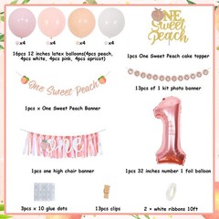 One Sweet Peach Birthday Decorations, 1st Peach Birthday Decorations Peach Pi…